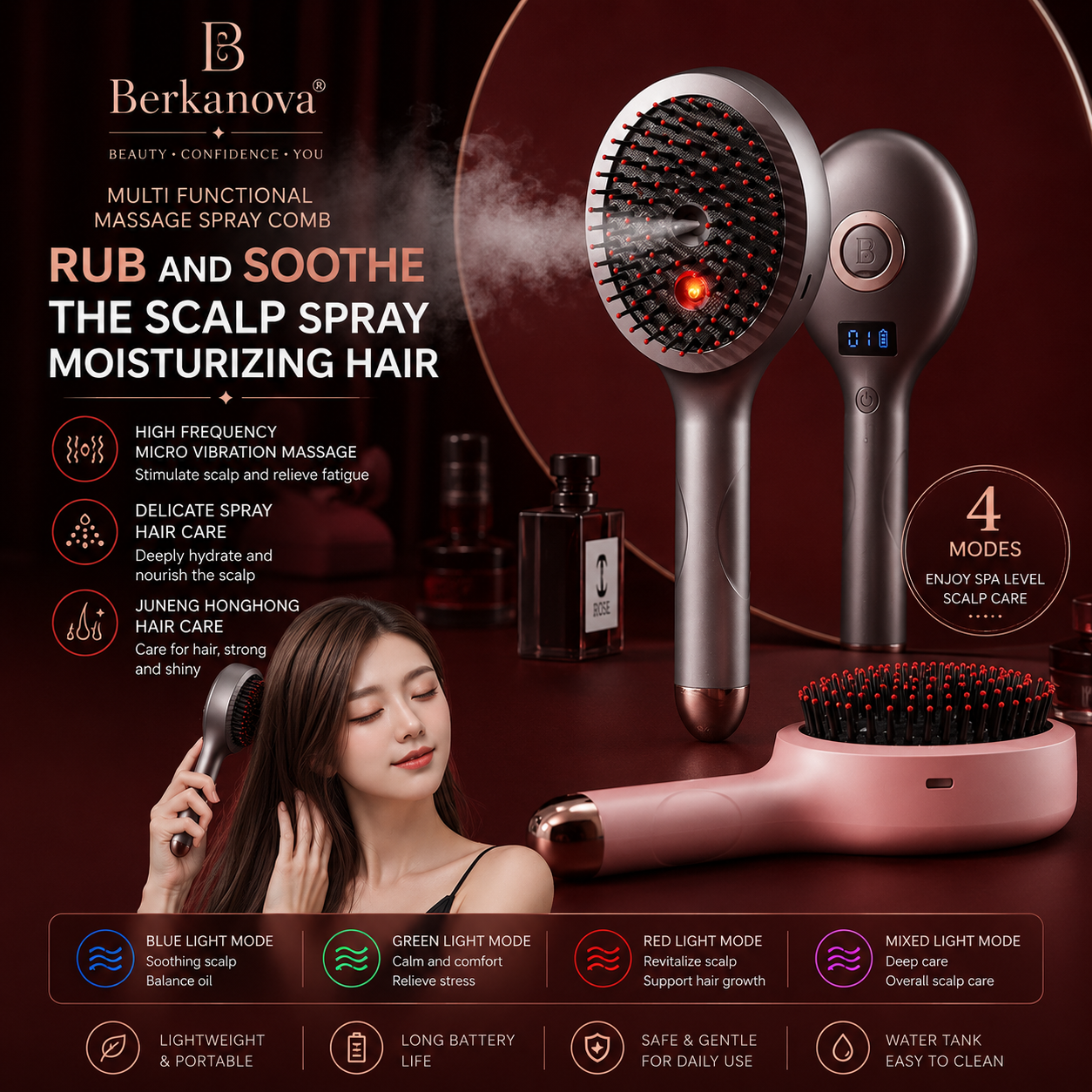 Red Light Therapy Hair Growth Comb for Healthy Scalp
