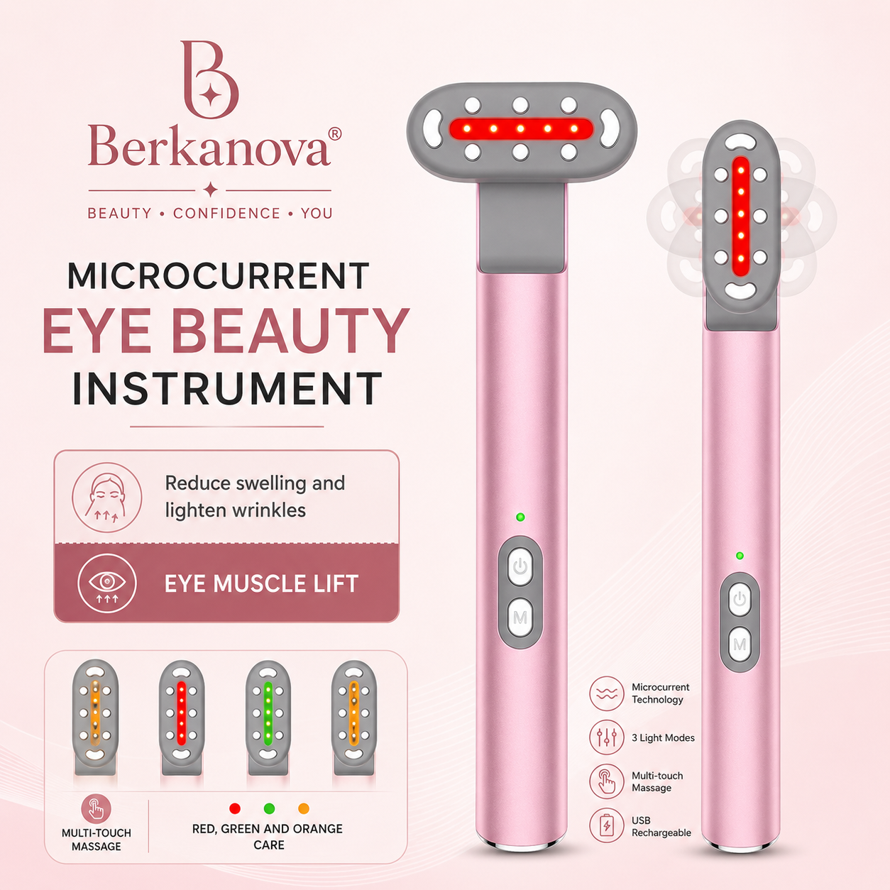 Rechargeable Microcurrent Eye Massager for Eye Care
