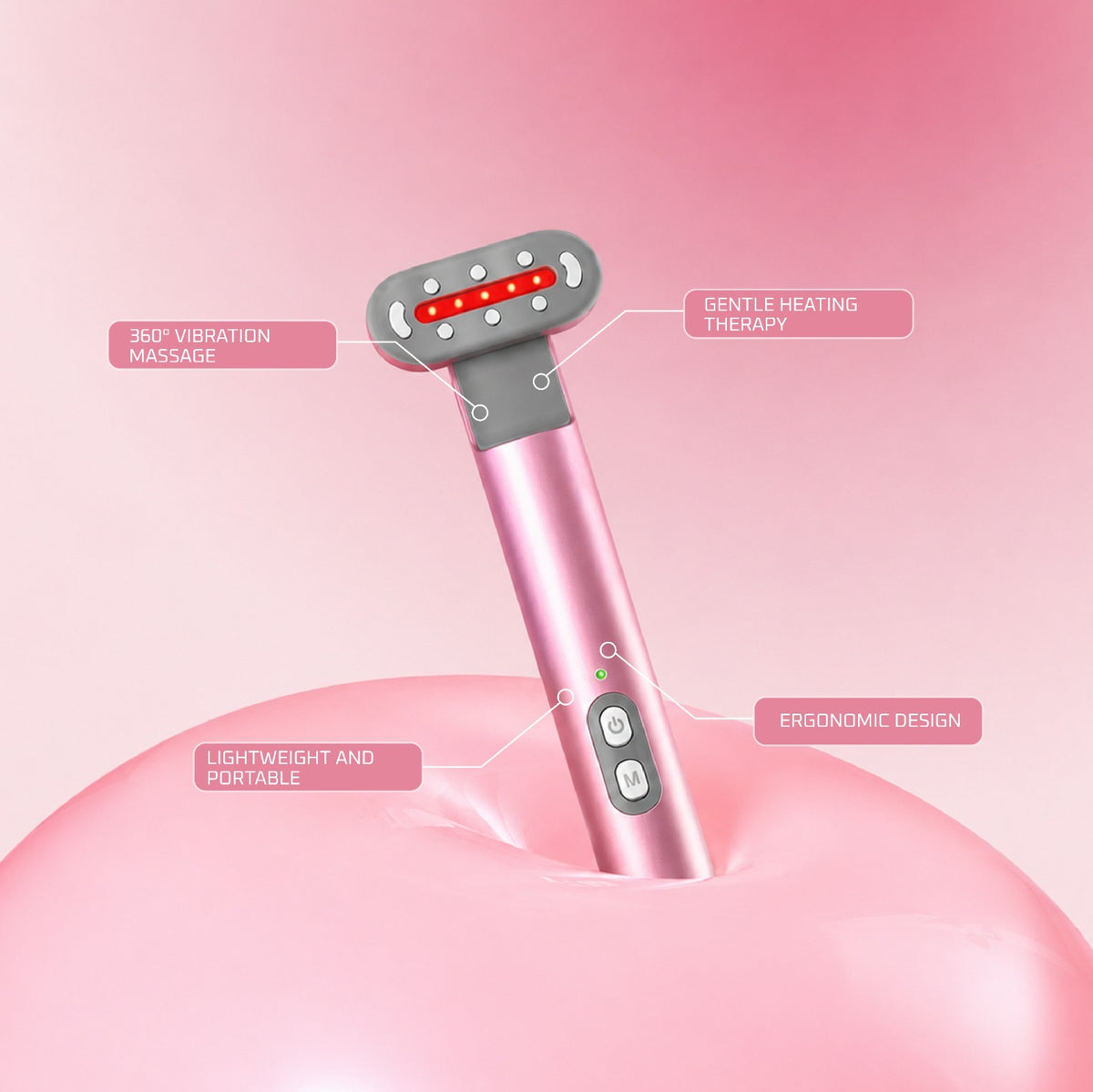 Microcurrent Eye Massager with Heat & 360° Vibration