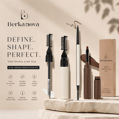 3 Piece Waterproof Eyebrow Pencil Set with Gel Cream Formula