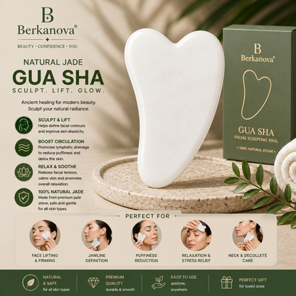 Jade Gua Sha Facial Massage Tool for Glowing Skin