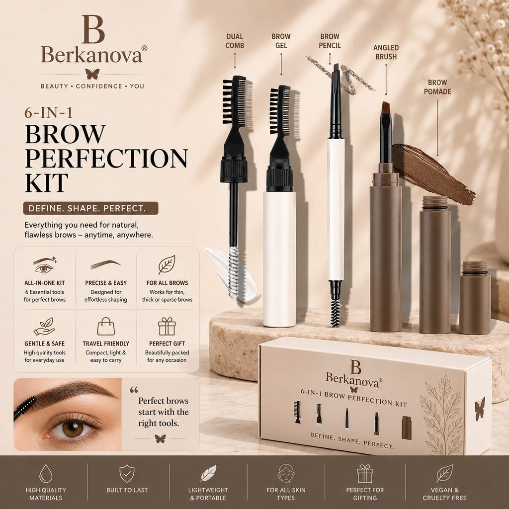 3 Piece Waterproof Eyebrow Pencil Set with Gel Cream Formula