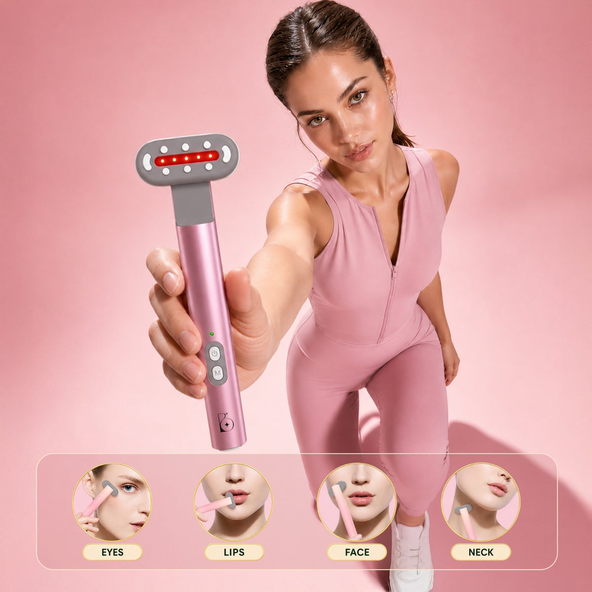 Microcurrent Eye Massager with Heat & 360° Vibration