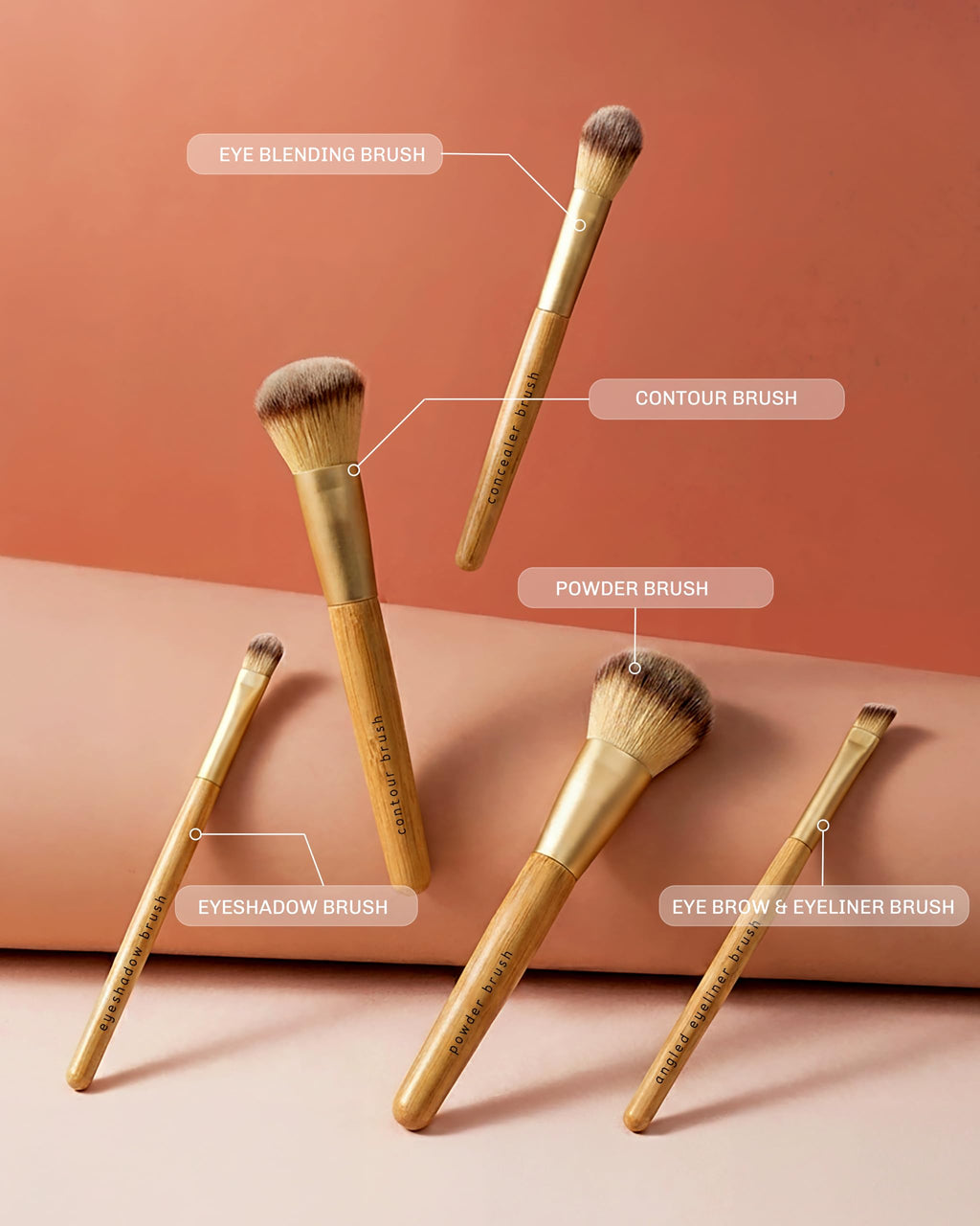 Berkanova Make-Up Brush and Blending Sponge Set, 7 Piece