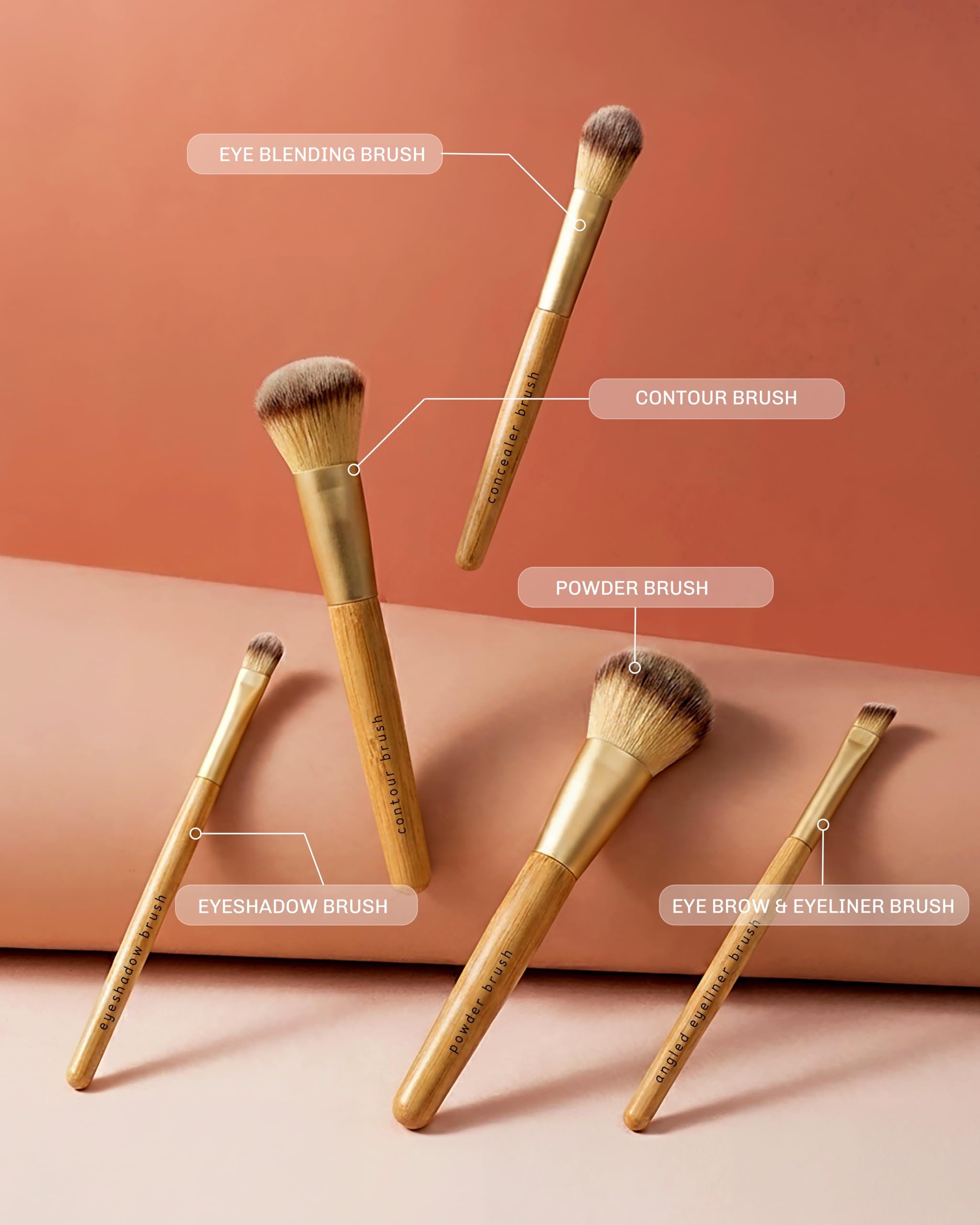 Berkanova Make-Up Brush and Blending Sponge Set, 7 Piece